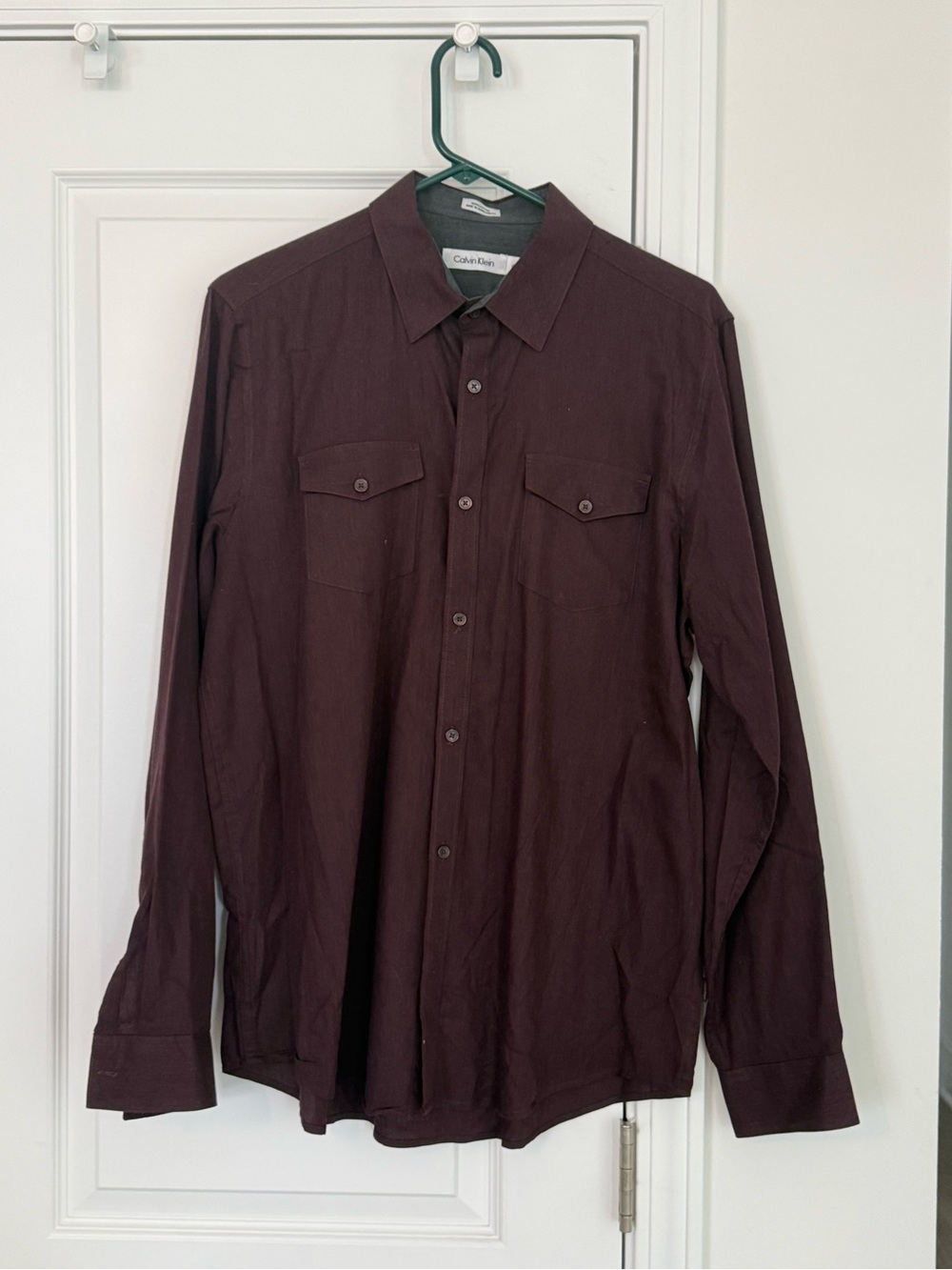 Calvin Klein Men's Button-Down Shirt - Deep Wine